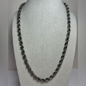 Vintage MCM Heavy Chunky Thick Silver Tone Link Chain 5.5mm